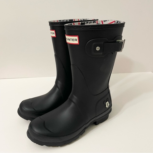 Hunter Disney Mickey Mouse Black Rain Boots Womens Size 5 - Picture 1 of 14